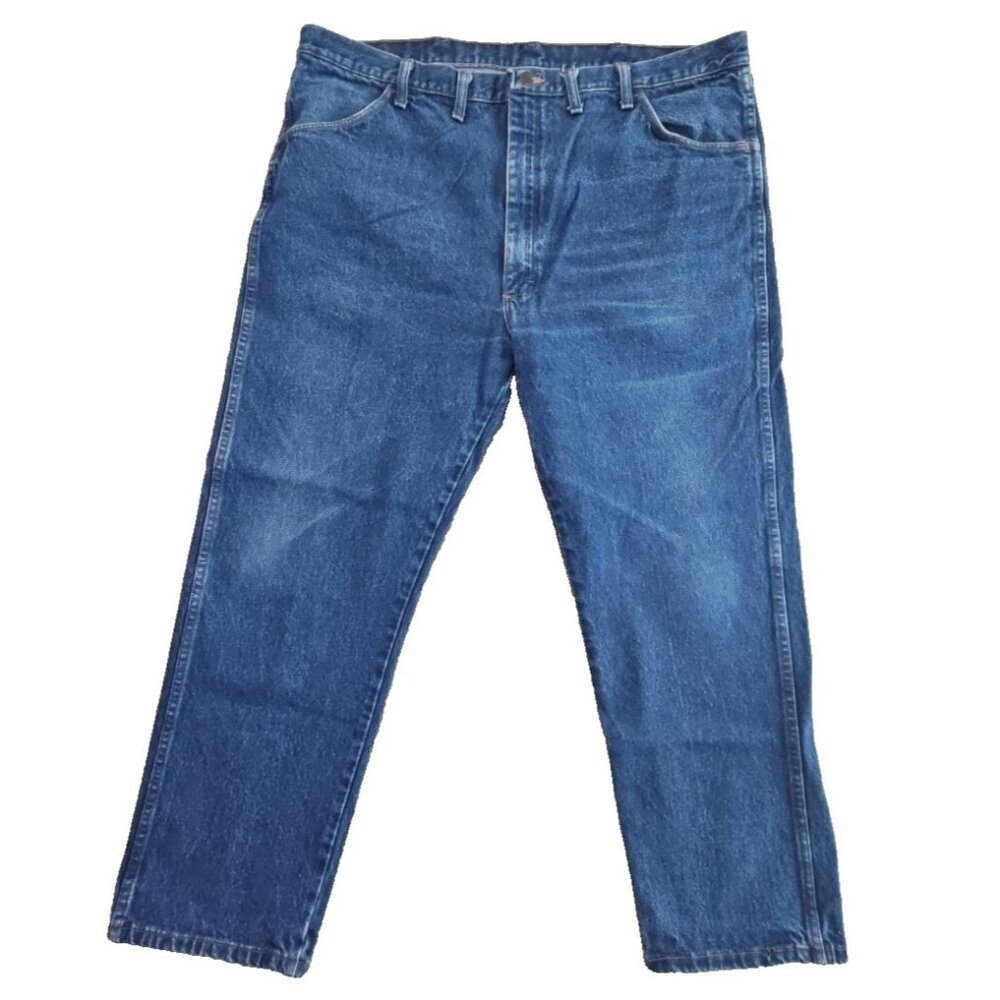Rustler Jeans Men's‎ 44x30 Blue Straight Leg Relaxed Fit Denim 87619PW EUC Work